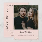 Roze Zijde Roze Gefluisterde Peta Modern Script fo Save The Date (Voorkant / Achterkant)