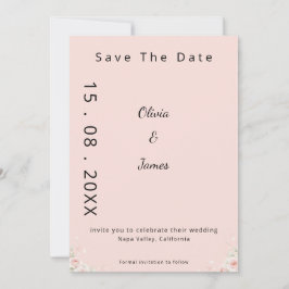 Roze Zijde Roze Gefluisterde Peta Moderne ScriptFl Save The Date