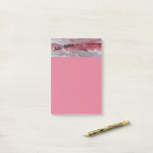 Roze Zilver Abstract Personaliseren Post it Notes (Op bureau)