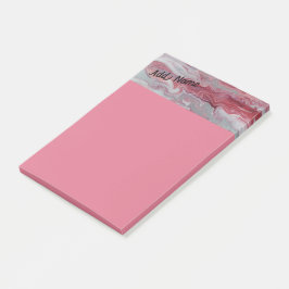 Roze Zilver Abstract Personaliseren Post it Notes 