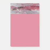 Roze Zilver Abstract Personaliseren Post it Notes  (Voorkant)
