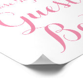 Roze zilver Baby shower Onderteken het gebarenteke Poster (Hoek)