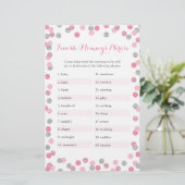 Roze zilver Baby shower Voltooi het Phrase Game va (Staand voorkant)