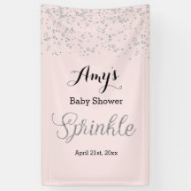 Roze Zilver Baby Strooi Baby Shower Banner