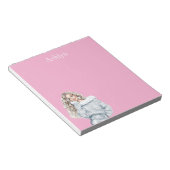 Roze Zilver Blond Vrouw   Notitieblok (Schuin)