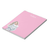 Roze Zilver Blond Vrouw   Notitieblok (Linkerzijde)