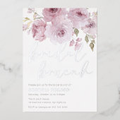 Roze & Zilver Bruiloft Bruiloftsbrunch Folie Uitnodiging (Voorkant)