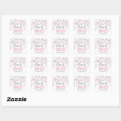 Roze Zilver Confetti Afstuderen 2025 Vierkante Sticker (Vel)