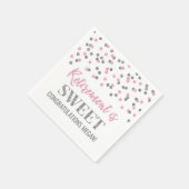 Roze Zilver Confetti Pensioen is Zoet Servet (Hoek)