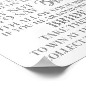 Roze Zilver Confetti Zeg Niet Bruid Spel Bord Poster (Hoek)