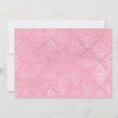 Roze zilver dansende paar rsvp kaart (Achterkant)