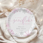 Roze zilver Een beetje sneeuwvlok baby shower Papieren Bordje<br><div class="desc">Roze zilver Een beetje sneeuwvlok baby shower Papieren Borden Overeenkomende items zijn beschikbaar.</div>