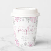 Roze zilver Een beetje sneeuwvlokken baby shower Papieren Bekers (Voorkant)