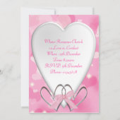 Roze zilver en witte harten - Weddenschap Kaart (Achterkant)