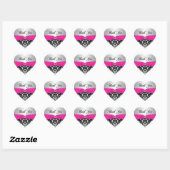 Roze, Zilver, en Zwarte Damask Dank u Sticker (Vel)