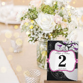Roze zilver en zwarte roodroze tabelkaart briefkaart