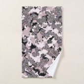 Roze zilver en zwarte schoonheidsspill Glam Gloss Bad Handdoek (Handdoek)