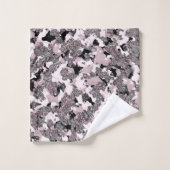 Roze zilver en zwarte schoonheidsspill Glam Gloss Bad Handdoek (Wasdoekje)