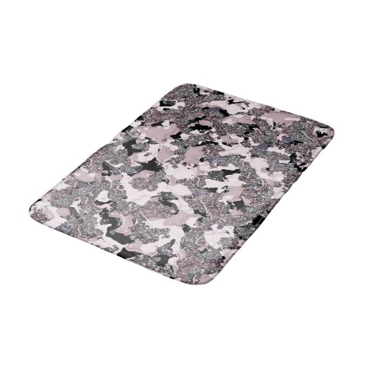 Roze zilver en zwarte schoonheidsspill Glam Gloss  Badmat (Gekanteld)