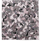 Roze zilver en zwarte schoonheidsspill Glam Gloss  Douchegordijn (Voorkant)