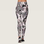 Roze zilver en zwarte schoonheidsspill Glam Gloss Leggings (Achterkant)