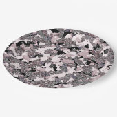 Roze zilver en zwarte schoonheidsspill Glam Gloss Papieren Bordje (Gekanteld)