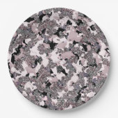 Roze zilver en zwarte schoonheidsspill Glam Gloss Papieren Bordje (Voorkant)