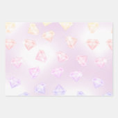Roze zilver Faux Diamond Metallic  Inpakpapier Vel (Voorkant 2)