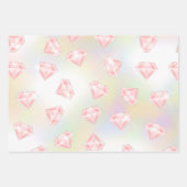 Roze zilver Faux Diamond Metallic  Inpakpapier Vel (Voorkant)