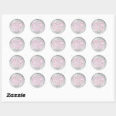 Roze zilver Feet Baby shower Favor Dankjewel Ronde Sticker (Vel)