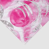 Roze Zilver Glam Abstracte Cirkels Verjaardag Tissuepapier (Detail)