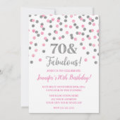 Roze zilver Glitter Confetti 70 en Fabulous Kaart (Achterkant)