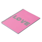 Roze Zilver Glitter Liefde Notitieboek (Linkerzijde)