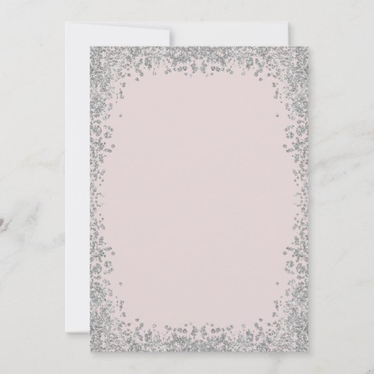 Roze zilver Glitter Sweet Sixteen 16 verjaardag Kaart (Achterkant)