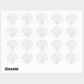 Roze Zilver Glitter Winter Sneeuwvlok ONEderland Ronde Sticker (Vel)