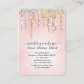 *~* Roze zilver + Gold Drip Drip GLITTER AP7 Visitekaartje (Achterkant)