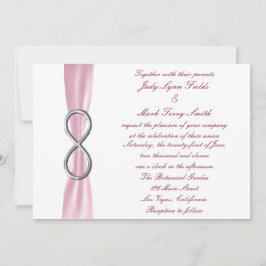 Roze Zilver Infinity bruiloft uitnodiging