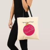 Roze.Zilver kerstsierbal Tote Bag (Voorkant (product))