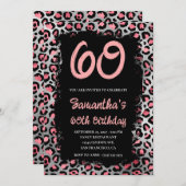 Roze zilver luipaard Geschilderd zwart 60e verjaar Kaart (Voorkant / Achterkant)