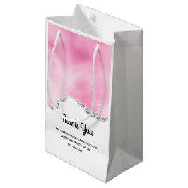 Roze & Zilver Nep Glitter Rand Stijlvol Zakelijk Klein Cadeauzakje