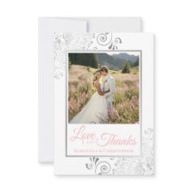 Roze & Zilver op Witte Liefde & Dankjewel Trouwdag