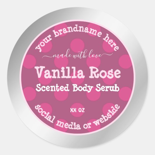 Roze Zilver Product Verpakking Etiketten Professio (Voorkant)