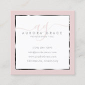 Roze & Zilver Professioneel Prestige Vierkante Visitekaartje (Voorkant)