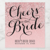 Roze & Zilver PROOST AAN DE BRUID Bruidswijn Wijn Etiket (Enkel label)