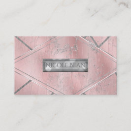 Roze & Zilver Satijn Glans Glam Chic Salon Stijl Visitekaartje