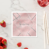 Roze & Zilver Satijnen Glam Designer Feest Servetten (Insitu)