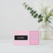 Roze Zilver Schoonheid Huidverzorging Visitekaartje (Staand voorkant)