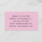 Roze Zilver Schoonheid Huidverzorging Visitekaartje (Achterkant)