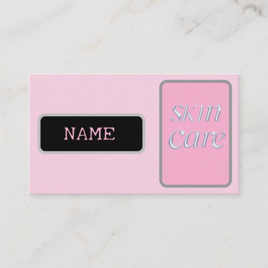 Roze Zilver Schoonheid Huidverzorging Visitekaartje (Voorkant)