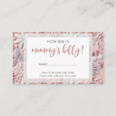 Roze Zilver Sneeuwvlokken Hoe groot is mama's buik Informatiekaartje (Voorkant)
